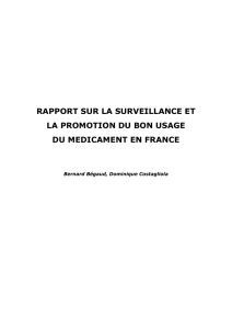 Rapport sur la surveillance et la promotion du bon usage du