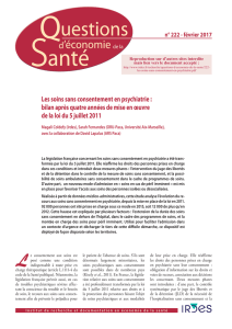 Les soins sans consentement en psychiatrie : bilan après