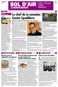 Le chef de la semaine : Xavier Spadiliero