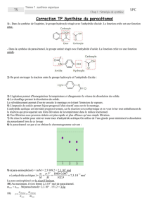 Ts t7ch1 correction tp synthese paracetamol 1