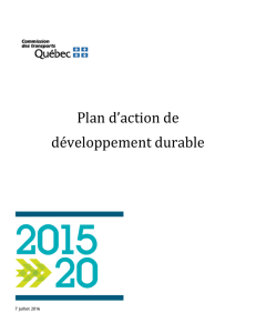 Plan d`action de développement durable