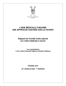rapport du Comité mixte spécial sur l`aide médicale à mourir