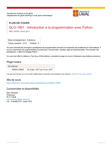 GLO-1901 : Introduction à la programmation avec Python