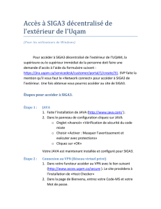 Accès à SIGA3 décentralisé de l`extérieur de l`Uqam