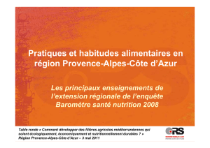 Pratiques et habitudes alimentaires en région Provence-Alpes