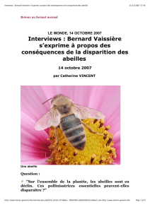 Interviews : Bernard Vaissière s`exprime à propos des