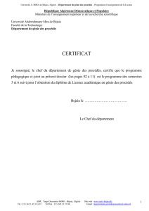 certificat - Université Abderrahmane Mira