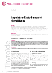 Le point sur l`auto-immunité thyroïdienne