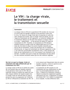 Le VIH : la charge virale, le traitement et la transmission sexuelle