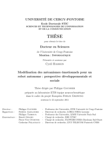 Mod&eacute;lisation des m&eacute;canismes &eacute;motionnels pour un