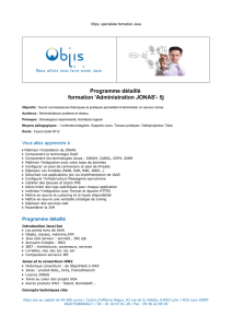 Programme détaillé formation `Administration JONAS`- 5j