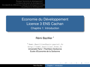 Economie du Développement Licence 3 ENS Cachan