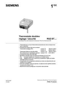 1192 Thermostats doubles réglage / sécurité RAZ