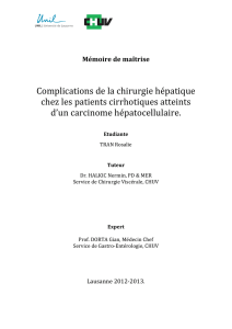 Complications de la chirurgie hépatique chez les patients