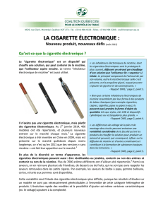la cigarette électronique - Coalition Quebecoise pour le Controle du