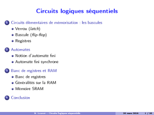 N. Louvet – Circuits logiques séquentiels.