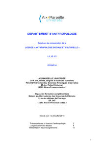 Brochure Licence d`Anthropologie