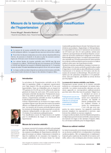 Mesure de la tension artérielle et classification de l