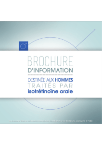 Traitement par isotretinoine orale - Brochure d`information destinee
