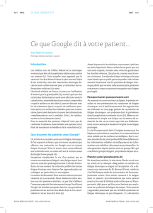 Ce que Google dit à votre patient…