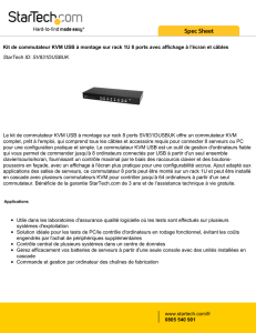 Kit de commutateur KVM USB à montage sur rack 1U 8