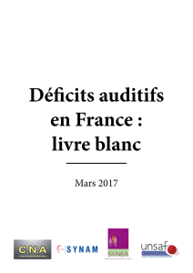 Déficits auditifs en France : livre blanc