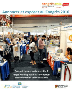 Annoncez et exposez au Congrès 2016