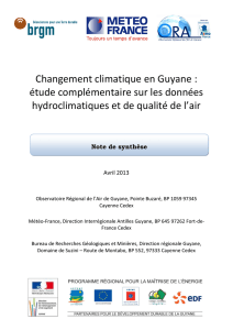 Changement climatique en Guyane : étude