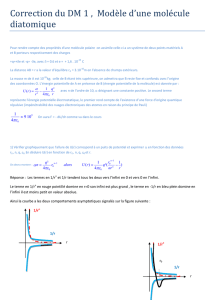 Correction du DM 1 , Modèle d`une molécule diatomique