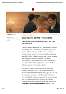 Scepticisme contre romantisme - Le Temps