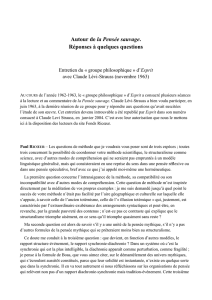 Autour de la Pensée sauvage. Réponses à