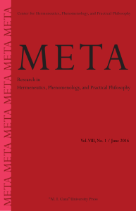 Meta vol. VIII, no. 1 - META. Research in Hermeneutics