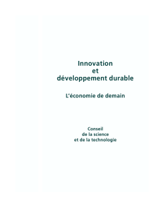 Innovation et développement durable - L`économie de
