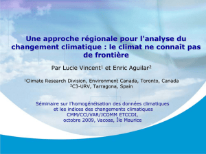 Une approche régionale pour l`analyse du changement climatique