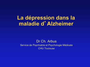 La dépression dans la maladie d`Alzheimer