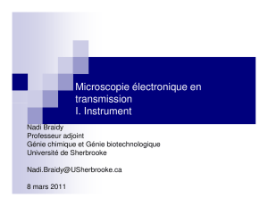 Microscopie électronique en transmission I. Instrument