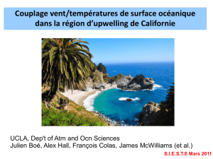 Couplage vent/températures de surface océanique dans la