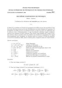 Deuxieme composition de Physique - 1999 - Classe