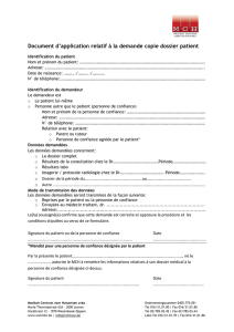Document d`application relatif à la demande copie dossier patient