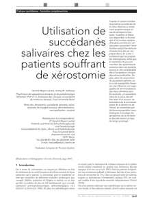 Utilisation de succédanés salivaires chez les patients souffrant de