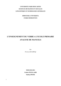 l`enseignement du verbe a l`ecole primaire analyse de