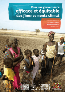 Pour une gouvernance efficace et équitable des financements climat