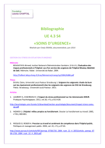 SOINS D`URGENCE - Fondation Léonie Chaptal