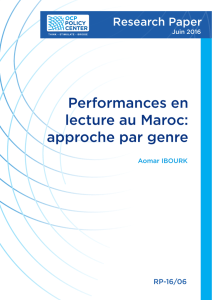 Performances en lecture au Maroc: approche par genre