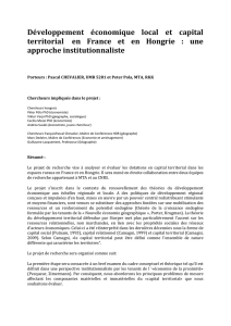 Développement économique local et capital territorial en France et