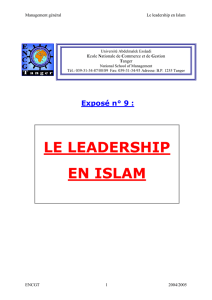 LE LEADERSHIP EN ISLAM