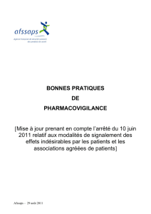 BONNES PRATIQUES DE PHARMACOVIGILANCE [Mise à jour