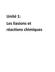 Unité 1: Les liasions et réactions chimiques