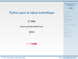Python pour le calcul scientifique