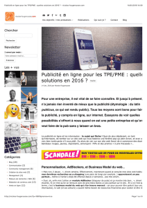 Publicité en ligne pour les TPE/PME : quelles solutions en 2016